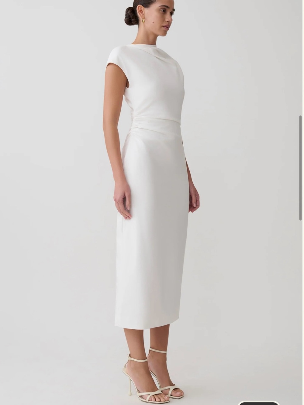 Meshki White Cap-Sleeve Midi Dress NWT - Picture 2 of 6